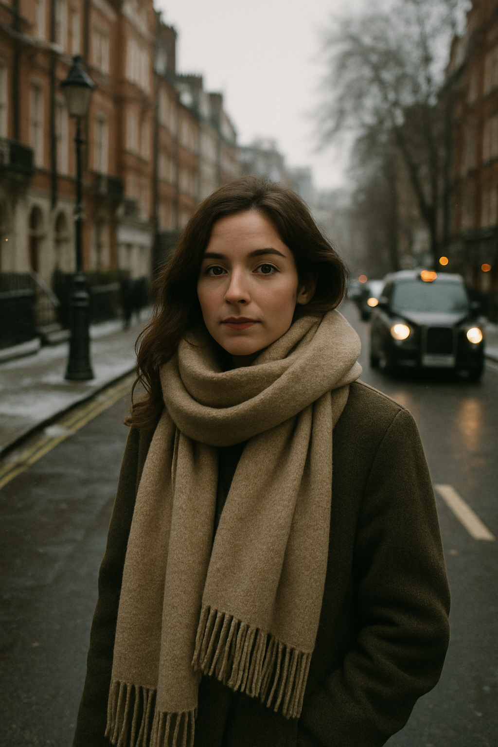 Wool Blend Wide Scarf